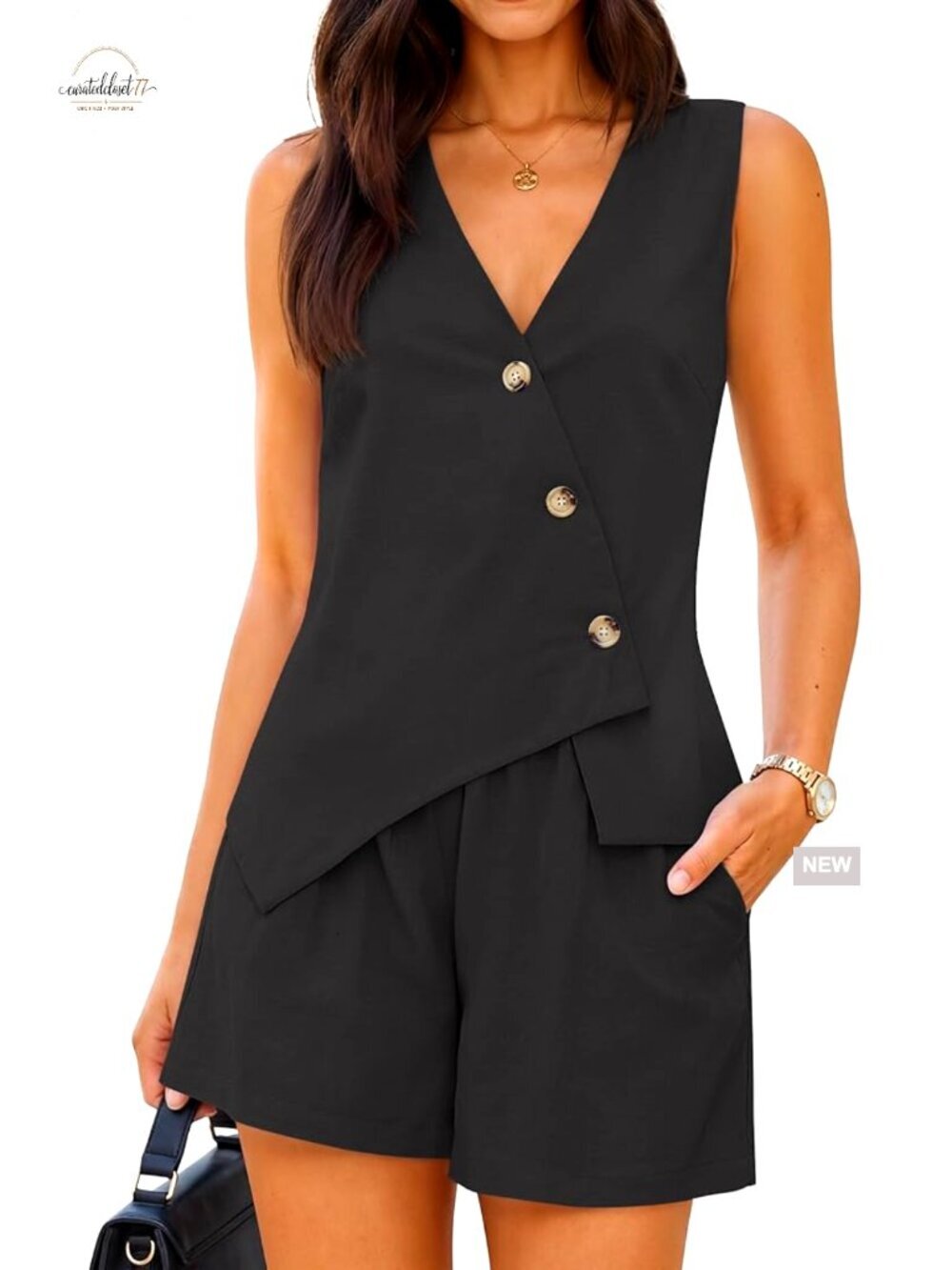 Linen Vest and Shorts Set, Sleeveless Slim Fit Summer Outfit